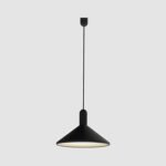Minimalist Cone Hanging Pendant Light - Black